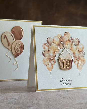 Kartka na 18 urodziny z pudełkiem i kopertą, BH 20A, Anna Art and Crafts