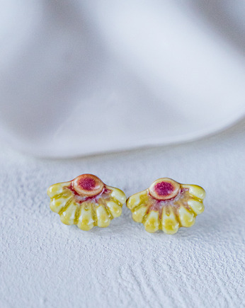 Kolczyki porcelanowe CALENDULA, rękoczyny