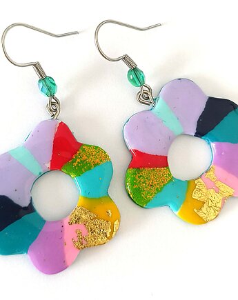 Kolorowe kolczyki kwiaty, OMIFIMO