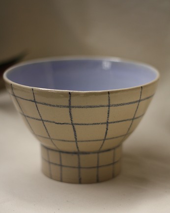 Ceramiczna miska w kratkę ręcznie robiona, Lvvia ceramics