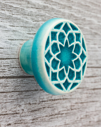 Gałka do mebli turkusowa wz.1, pracowniazona