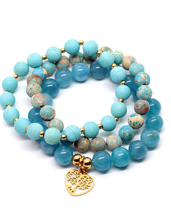 Zestaw bransoletek turkusowy jasny #12, Kociokwik Jewelry