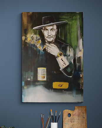 Portret na zamówienie malowany ze zdjęć kupującego na płótnie 70x100 cm, Kasia Kulicka