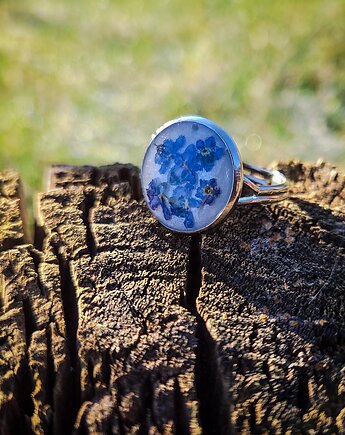 Pierścionek z niezapominajkami, Figa handmade accessories