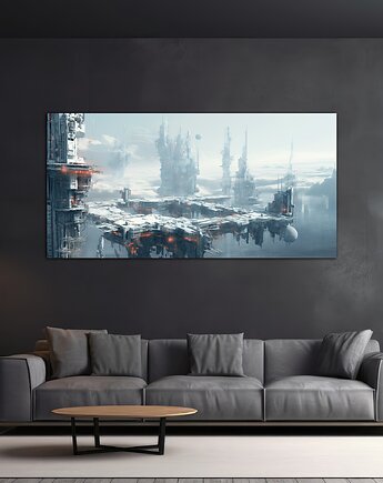 Futurystyczna Japonia, Cyberpunk - Plakat - Loft, Minimalizm, Black Sapphire Art