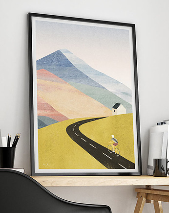 Rowerzysta na górskim szlaku - plakat 50x70 cm, minimalmill