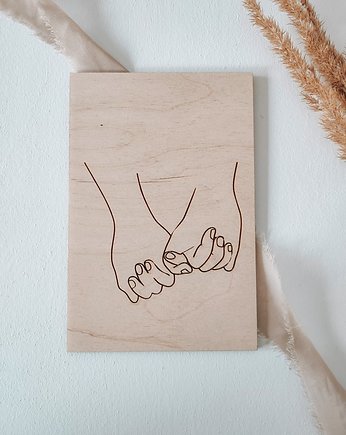 Drewniana kartka na Walentynki - za palce, Winietka dekoruje