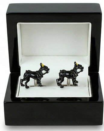 SPINKI DO MANKIETÓW koszuli mankietu pies buldog, AKADEMIA STYLU