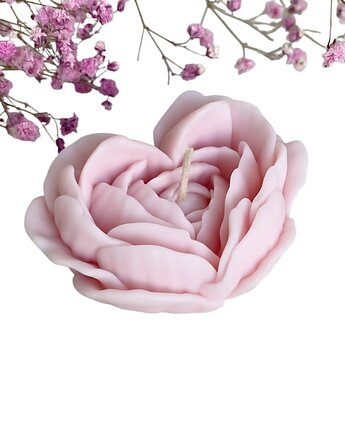 Świeca sojowa dekoracyjna "Rose Heart" 75x38mm różowa, Coccola JEWELLERY