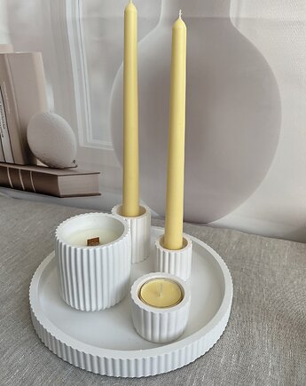 Zestaw Wielkanocny świece , t-light +elementy  z gipsu, Coccola JEWELLERY