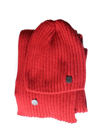 Komplet wełniana czapka i szalik RED, Le petit cochonnet