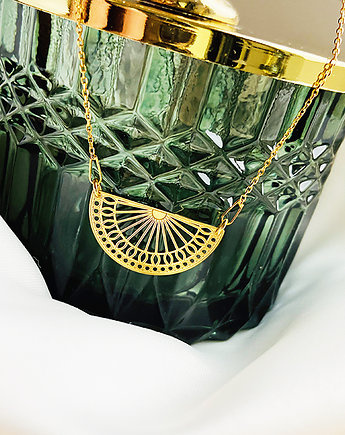 Geometryczny NASZYJNIK , złota zawieszka Art deco, Anemon Atelier