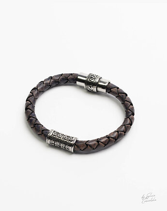 Unikatowa Bransoletka Męska ze Skóry Naturalnej DUSKBORN, Black Mamba Jewelry