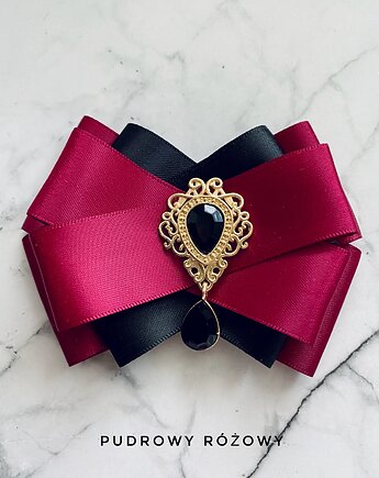 Brosza  z czarnym kryształkiem NEW, Pudrowy Różowy