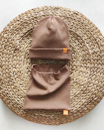 Zestaw czapka Basic z kominem - rudy, OSOBY - Prezent dla noworodka