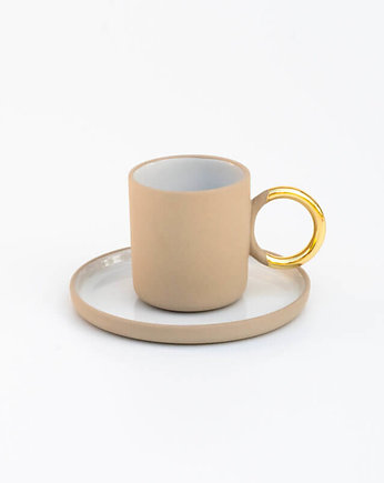 Filiżanka do Espresso z talerzykiem/ soil/ złoto, Lutumursi