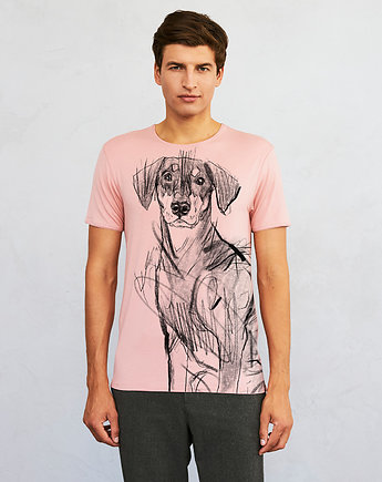 Pincher Dog Men's T-shirt light pink, SELVA