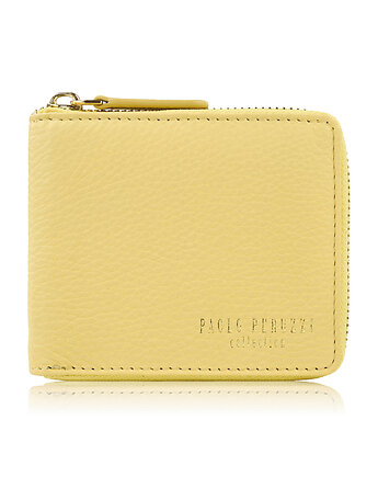 Portfel damski skórzany mały żółty poziomy z RFID KV-04-YL, Paolo Peruzzi