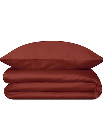 Pościel satynowa terracotta, White pocket