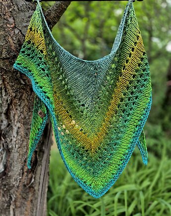 Mokra łąka / chustka, agat handmade