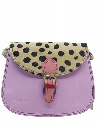 Torebka damska listonoszka skórzana klapka w zwierzęcy wzór eko OLIVKA, Olivka Warsaw