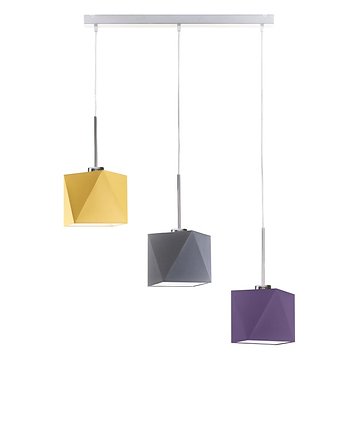 3-płomienna lampa wisząca do salonu z geometrycznymi abażurami MICHIGAN, LYSNE