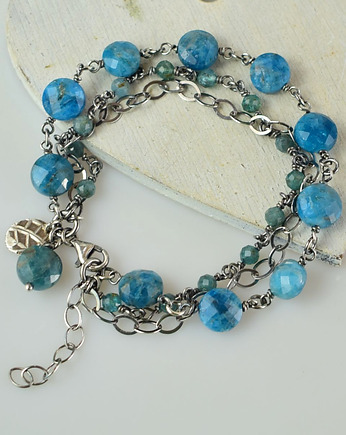 Apatyt w srebrze - bransoletka, Sunflower Kornelia Kubinowska