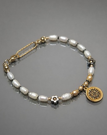 Pearls /white/ perły naturalne vol. 10 - bransoletka, KiKa pracownia
