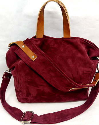 Skórzany, bordowy shopper - Jane, beautifulthings