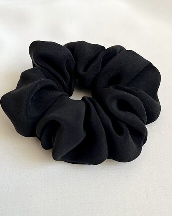 Jedwabna czarna  gumka do włosów Black Silk - 12 cm średnicy, Volie Line