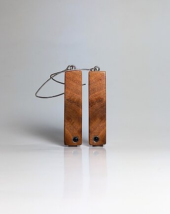 Zam. specjalne - kolczyki z drewna z cyrkoniami, mazuni