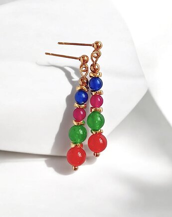 Kolczyki : summer collection : 40mm : kolorowe, kaktusia