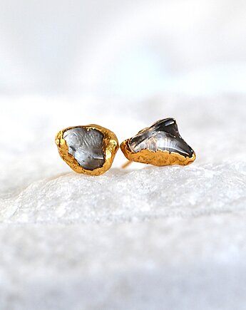 Kolczyki Sztyfty Kwarc Dymny, TulipBIJOU