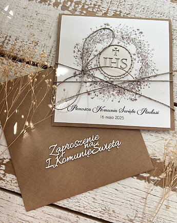 Najpiękniejsze zaproszenia handmade komunijne, na komunię, sorte