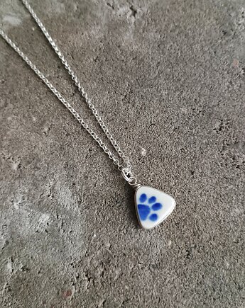 Naszyjnik Bolesławiec z łapką, biżuteria z talerzy