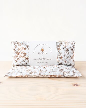 Poduszka relaksacyjna na oczy z ekologicznymi nasionami lnu i kwiatami lawendy., Patchoula