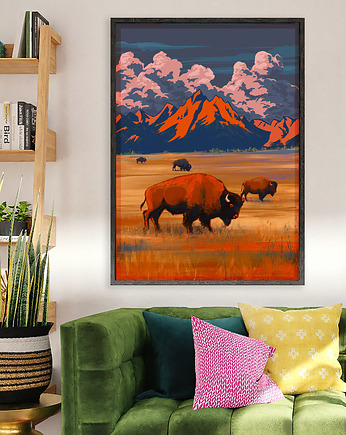 Plakat Bizon na prerii, minimalmill