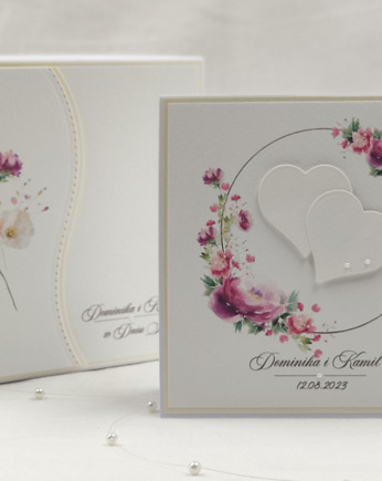 Kartka  ślubna z pudełkiem i kopertą, W 83b, Anna Art and Crafts