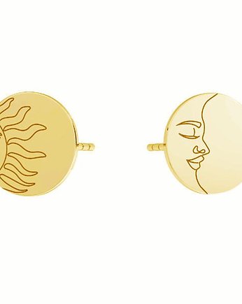 Kolczyki SŁOŃCE I KSIĘŻYC -srebro,złoto,różowe złoto, ISSI Jewelry