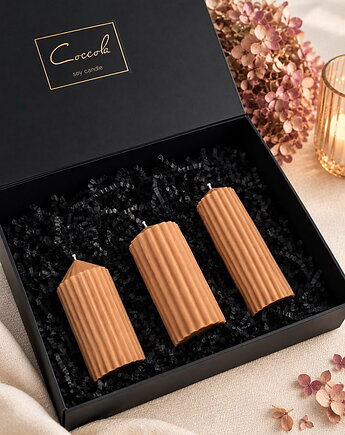 Luksusowy zestaw prezentowy świece sojowe dekoracyjne terracotta, Coccola JEWELLERY
