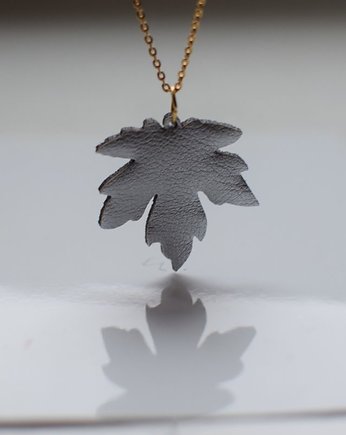 Srebrny liść naszyjnik jesień, OSOBY - Prezent dla babci