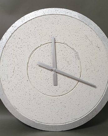 Zegar  z betonu Groove - biały srebro, Tesla Home Studio