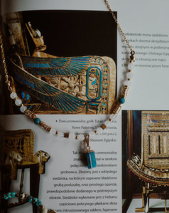 Naszyjnik Maat, apatyt, jadeit, kolekcja "Sehet Jaru", Okruszek Biżuteria