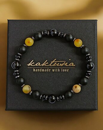 PREMIUM : BRURSZTYN onyks, turmalin, hematyt, kaktusia