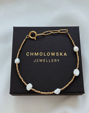 Bransoletka na nogę Hematyt i Perły, Chmolowska Jewellery