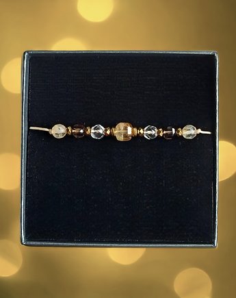 DOBROBYT - amulet - cytryn, kwarc dymny, kryształ górski - PREMIUM, kaktusia