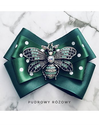Zielona Brosza z Dużym Robalem NEW, Pudrowy Różowy