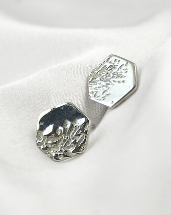 Srebrne kolczyki heksagon Calluna Studs , Her Ring Biżuteria