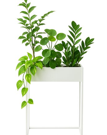 Kwietnik Metalowy CUBO 80x60cm biały, JAKPOLDESIGN