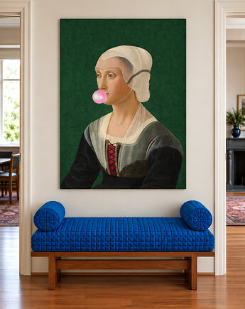 Lucrezia with bubble gum - obraz na płótnie lub plakat, Dekoracje PATKA Patrycja Kita